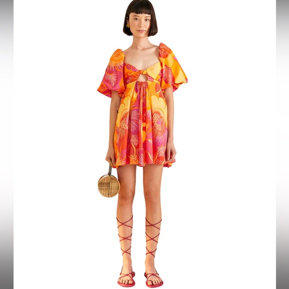 Farm Rio
Summer Garden Ombré Puff-Sleeve Tie-Back Mini Dress - Picture 1 of 8